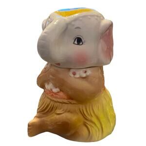 RARE Vintage Applause inc. Ceramic Hula Elephant Sugar Container Jar